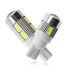 2x Car T10 LED Bulb 6 SMD 12V White 6500K W5W LED Signal Light 10 SMD Auto Interior Wedge Side License Plate Lamps 5W5 194 168 2024 - buy cheap