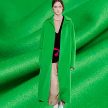 Pearlsilk-tela de doble cara para mujer, tejido de lana y Cachemira con revestimiento de doble cara, color verde brillante, material de costura, envío gratuito 2024 - compra barato