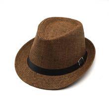 Chapéus de sol unissex, chapéu de palha para o verão, moderno, masculino, casual, tendência estilo panamá, chapéu de feltro para praia, estilo gangster 2024 - compre barato