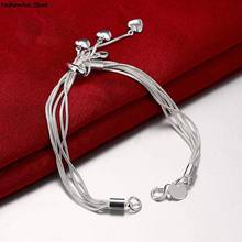 Fashion Sterling New Bracelets Elegant Multilayer Love Heart Tassel Pendant Chain Bracelet For Women Jewelry 2024 - buy cheap