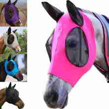 Máscara anti-moscas para cavalos 1 peça, máscara para moscas, cavalo com orelhas cobertas, nariz longo com orelhas 2024 - compre barato