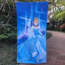 Disney toalha de banho de princesa elsa anna para praia, frozen, desenho animado, infantil, meninas, adulto, toalha de banho absorvente 2024 - compre barato