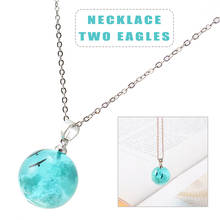 Blue Sky White Clouds Eagle Pendant Necklace Creative Resin Glass Round Ball Necklace Women Fashion Charm Statement Jewelry 2024 - buy cheap
