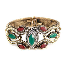 Sunspicems Retro Vintage Bohemia Bangle For Women Antique Gold Color Cuff Bracelet Arab Court Jewelry Ethnic Wedding Bijoux Gift 2024 - buy cheap