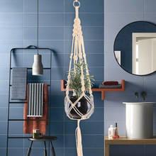 Elegant Art Macrame Plant Hanging Basket Hangers Woven Cotton Hanging Plant Holder Bohemian Home Decor Plant Hanging Basket 2024 - buy cheap