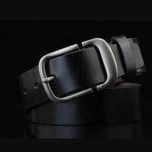 Cinturones de cuero genuino de vaca para hombre, correa de lujo, nueva moda clásica, hebilla de Pin Vintage, alta calidad 2024 - compra barato