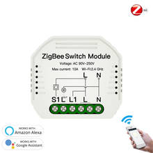 Tuya zigbee 3.0 módulo de interruptor de luz inteligente, controle remoto sem fio tuya/smart life funciona com alexa, google home para controle de voz 2024 - compre barato