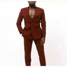 New Arrival Double Breasted Men's Suit Groom Wedding Custom Slim Fit Dress 2 Pieces Classic Peak Lapel Blazer(Jacket+Pants) 2024 - buy cheap