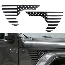 1 Pair Car Black Fender Vent Flag Decal Stickers Fit For Jeep Wrangler JL/JT Gladiator 2018 2019 2020 2024 - buy cheap