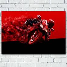 DIY картины в рамке Aprilia мотоцикл Супербайк красный черный тень стены искусства Картина Холст Плакаты шелковые принты для декора комнаты 2024 - купить недорого