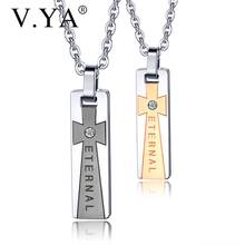 V.YA  Stainless Steel Engraving Couple Necklace Fashion Infinity Pendant Black Gold Necklace Jewelry Small Things For Gift 2024 - buy cheap