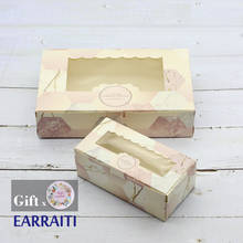 50PCS Gift Box Packaging With Window  Paper Cupcake Pink Flower Wedding Box Candy Cookies Toy Party Favors Pink Marble Stone 2024 - buy cheap
