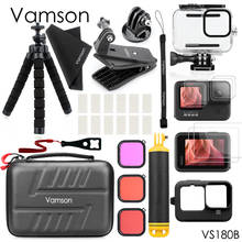 Vamson for Gopro 10 9 Medium Accessorie Bag Waterproof Housing Case Buoyancy Bar Side Cover Steel Film for Gopro Hero 10 9 VS180 2024 - buy cheap