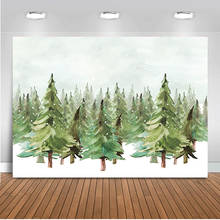 Fondo de Navidad para el hogar, telón de fondo con copos de nieve, cielo de invierno, árbol de Navidad, decoración para estudio fotográfico, sesión fotográfica 2024 - compra barato