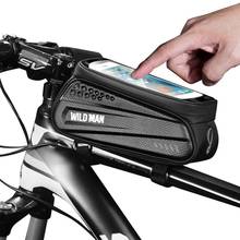Сумка для телефона WILD MAN, Водонепроницаемая передняя велосипедная сумка-кошелек-туба с сенсорным экраном для велосипеда 2024 - купить недорого