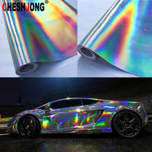 30*100cm Silver Laser Chrome Plating Vinyl Holographic Auto Car Wrap Film Rainbow Car Body Decoration Chrome Sticker Sheet Decal 2024 - buy cheap