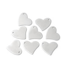 200pcs 304 Stainless Steel Heart Stamping Blank Tag Pendants, Stainless Steel Color,18x19.5x0.6mm, Hole: 1.6mm F50 2024 - buy cheap