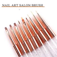 1Pcs/Lot Nail Art Lines Painting Gold Rose Pen Brush Striper Daisy Acrylic Fan Gradient Shading UV Gel Brushes Manicure Tool 2024 - купить недорого