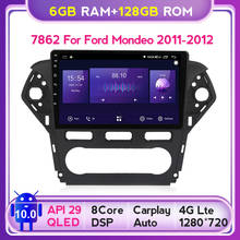 Radio con GPS para coche, reproductor Multimedia con Android 10, 6G + 128G, QLED, 5G, WIFI, 2 Din, ocho núcleos, para Ford Mondeo 2010 - 2014 2024 - compra barato