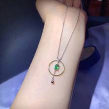 classic green natural emerald collarbone necklace for women silver pendant fine jewelry certified oval natural gem birthday gift 2024 - buy cheap