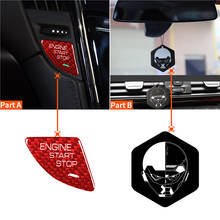 For Cadillac ATS ATS-L Car Engine Start Stop Push Button Cover Red/Black Real Carbon Fiber Trim Sticker Accessories 2024 - buy cheap