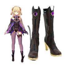 New Genshin Impact Cosplay Shoes Genshin Impact Fischl Cosplay Boots Carnival Halloween Women Shoes Size 35-43 2024 - buy cheap