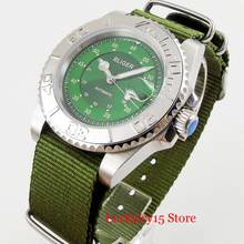 BLIGER-Reloj de estilo militar para hombre, esfera verde, bisel de Color plateado, funda de 40mm, MIYOTA, movimiento automático, correa de nailon de cristal de zafiro 2024 - compra barato