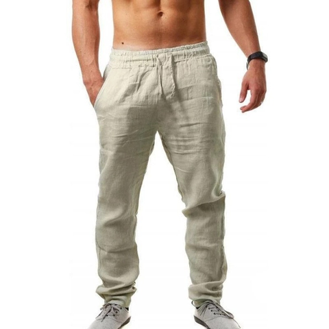 2020 новые мужские хлопковые льняные брюки мужские летние дышащие однотонные Цвет льняные брюки фитнес уличная M-3XL 2022 - купить недорого