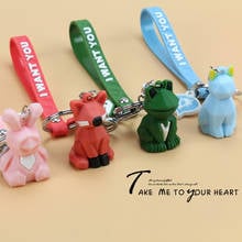 1Pcs Creative Cartoon Geometric Section Dinosaur Panda Doll Keychain Figures Toys Couple Key Chain Backpack Ornaments Gift 2024 - buy cheap