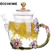 Creative Hand-painted Kung Fu Teapots Heat-resistant Glass Enamel Kettle High-grade Flower Tea Pots Coffee Juice Cold Kettle 2024 - buy cheap