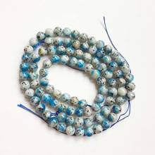 8 мм натуральный камень сине-белые Китай K2 Джаспер свободные шарики драгоценного камня для "сделай сам" для изготовления браслетов, ожерелий, украшений 2024 - купить недорого