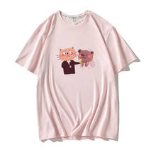 Oversized T Shirt Kawaii Cat Letter Print XS-3XL Womens Tshirt Cotton O Neck Short Sleeve Summer T-shirt for Women Graphic Tees 2024 - buy cheap