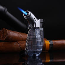 Encendedor de Gas Visible para hombres, antorcha de butano, a prueba de viento, Turbo, encendedor de cigarros, accesorios para fumar 2024 - compra barato