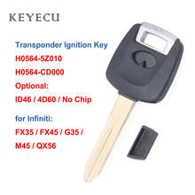 Keyecu-chave de carro id46/4d60, sem chip, para infiniti, fx35, fx45, g35, coupe m35, m45, q45, qx4, qxa 2024 - compre barato