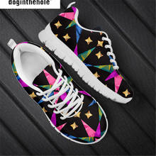 Doginthehole Colorful Star Print Shoes for Women Fashion Designer Sport Sneaker Ladies Black Breathable Walking Shoes Lace Up 2024 - buy cheap