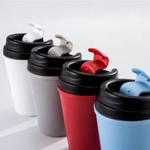 Caneca de café, copo de plástico fosco, livre de bpa, dupla camada, portátil, anti-escaldante, copos simples de acompanhamento 2024 - compre barato