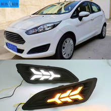 1Pair DRL For Ford Fiesta 2013 2014 2015 2016 Daytime Running Lights Fog head Lamp cover car styling white Daylight 2024 - buy cheap