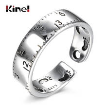 Kinel s925 prata esterlina anel de bloqueio personalidade multi-camada cruz vintage jóias simples anel aberto melhor presente 2024 - compre barato