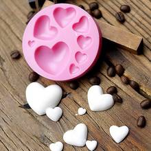 Molde de silicona con forma de corazón amoroso, herramienta de decoración de pasteles, pasta de caramelo de Chocolate, corazón colorido, bricolaje 2024 - compra barato