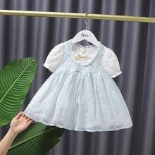 Vestido de verão feminino para bebês, vestidos bordados com renda e tutu para festa de aniversário infantil, roupas de princesa 2021 2024 - compre barato