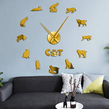 Espejo gigante Bob para sala de estar, espejo 3D de pared con pegatinas de animales para amantes de la Arte de la pared Decoración, diseño de gatito 2024 - compra barato