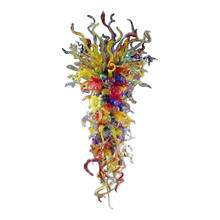 Free Shipping Unusual Big Colorful Hand Blown Art Glass Chandelier 2024 - buy cheap