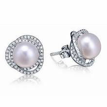 Pendientes de perlas naturales de circón brillante para mujer, joyería juvenil de Plata de Ley 925, de lujo, novedad, envío gratis 2024 - compra barato