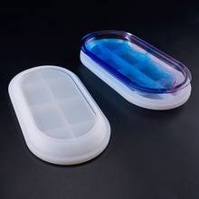 Epoxi-Molde de cristal hecho a mano, placa de fondo plana elíptica, espejo de realce, molde de silicona 2024 - compra barato