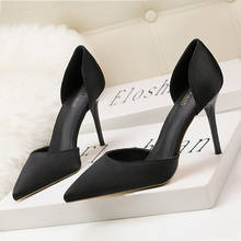 Ddyzhy sapatos de salto alto femininos, calçados de salto alto sensual para mulheres, sapatos clássicos de casamento com ponta fina para escritório 2024 - compre barato