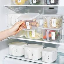 Simple Handle Storage Box Kitchen Storage Containers With Lids Plastic Box Fridge Organizer Classification Label Food Container 2024 - buy cheap