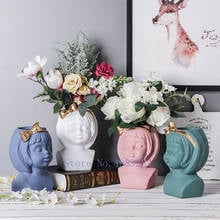 Creativity Ceramics Vase Human Head Girl Artistic Portrait Sculpture Flower Pot Modern Home Decoration Ornaments Flowers Vases 2024 - buy cheap