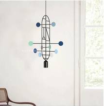 Personality chandelier creative post-modern Nordic simple iron bar clothing coffee bar shop decoration chandelier LED 2024 - buy cheap