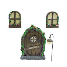 Miniature Fairy Gnome Window Door Figurines Elf Home For Yard Art Garden Sculpture Statues Decor Outdoor Decor Fairy Garden 2024 - buy cheap