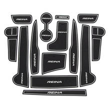 For Hyundai Reina 2017-2020 Car Anti-Slip Gate Slot Cup Mats Accessories Non-Slip Mat Car Sticker Interior Door Pad 14pcs/set 2024 - buy cheap